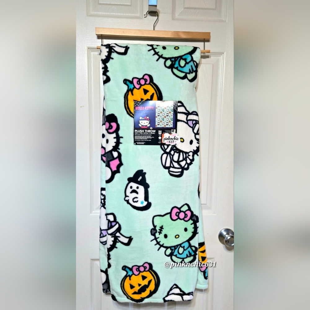 Hello Kitty Halloween Frankenstein Mummy Vampire Ghost Plush Throw Blanket